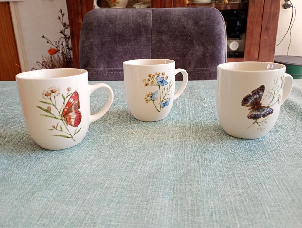 Koffiemokjes senseo vlinders, Overige typen, Ophalen of Verzenden, Zo goed als nieuw, Overige stijlen