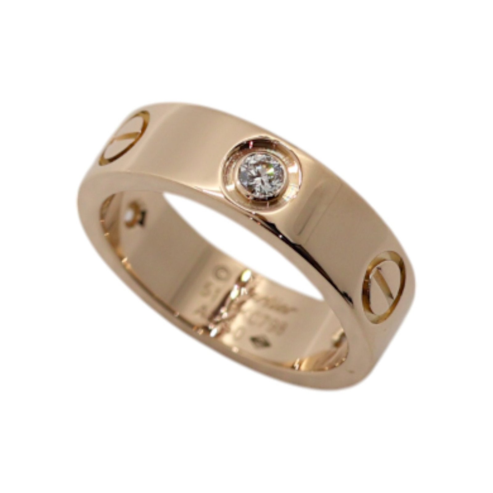 Cartier LOVE-RING, KLASSIEK MODEL, 3 DIAMANTEN, Ophalen of Verzenden, Roze, Met edelsteen, Dame