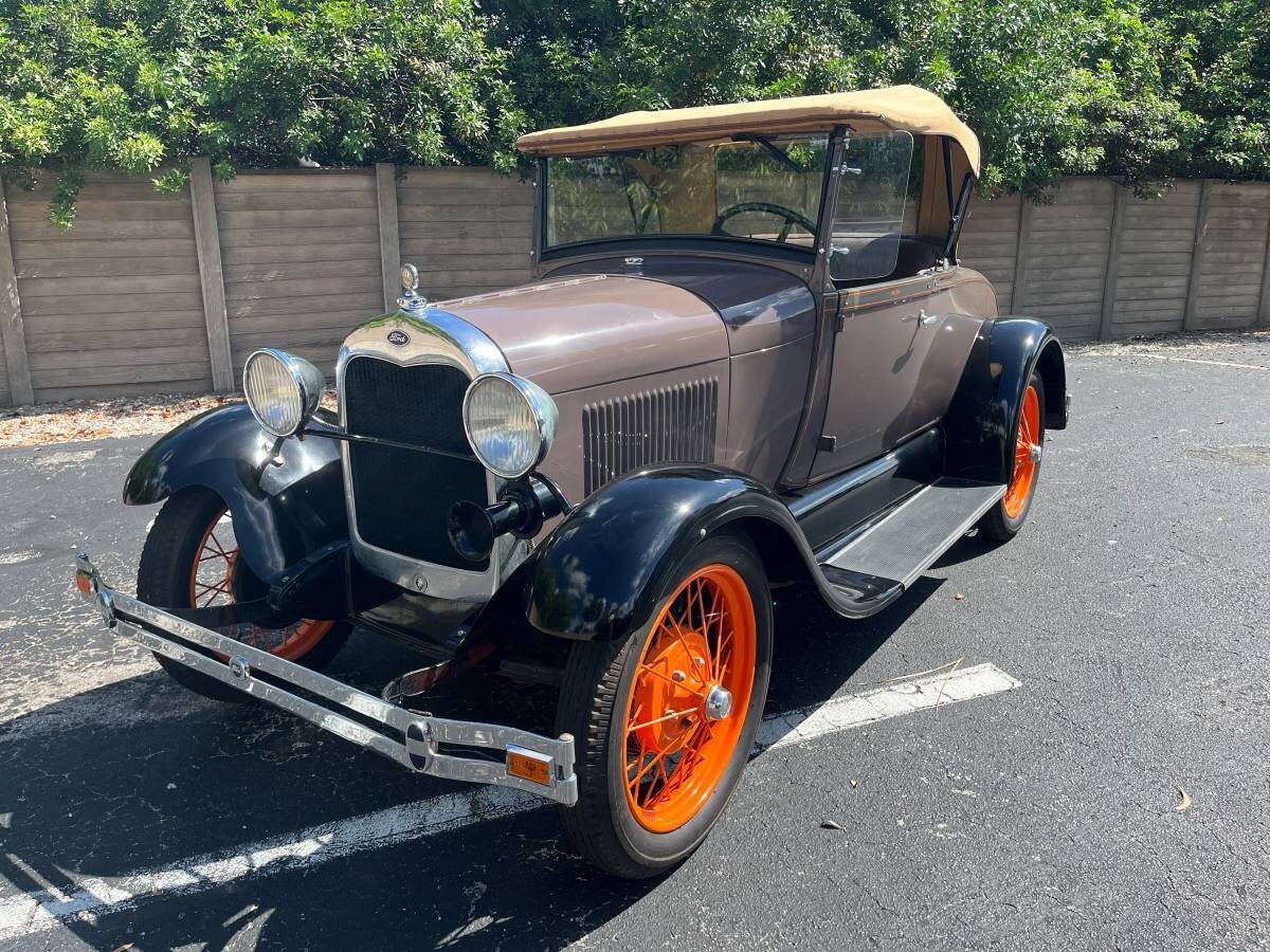 A Ford van 1929 roadster goed lopen en rijden ., Achterwielaandrijving, Cabriolet, Bruin, Handgeschakeld