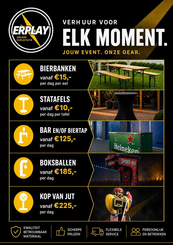 Feest? Bierbanken, statafels, bar?, Ophalen of Verzenden, Overige