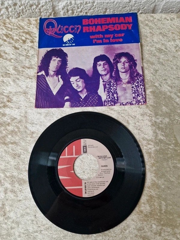Queen Bohemian Rhapsody 7” Vinyl 1975 NL, Ophalen of Verzenden, Gebruikt, Pop