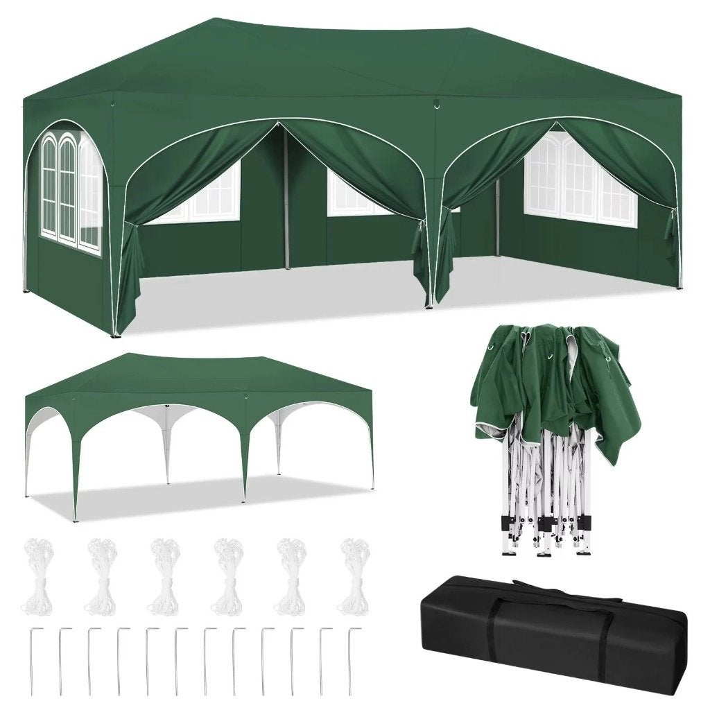 Easy Up Partytent 3x6m – 6 Zijwanden – Waterdicht – Draagtas, Tuin en Terras, Partytent, Nieuw, 4 tot 6 meter, Opvouwbaar