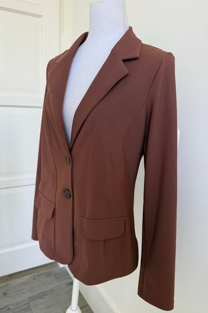 Nieuwe Studio Anneloes Bonded Blazer L/40, Bruin, Maat 42/44 (L), Nieuw, Ophalen of Verzenden