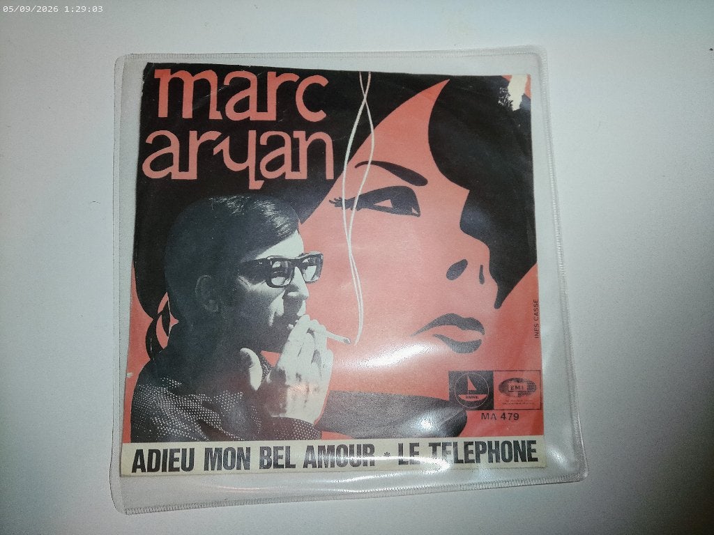 Marc Aryan - Adieu mon bel amour, Gebruikt, Fotohoes, 7 inch, Ophalen of Verzenden