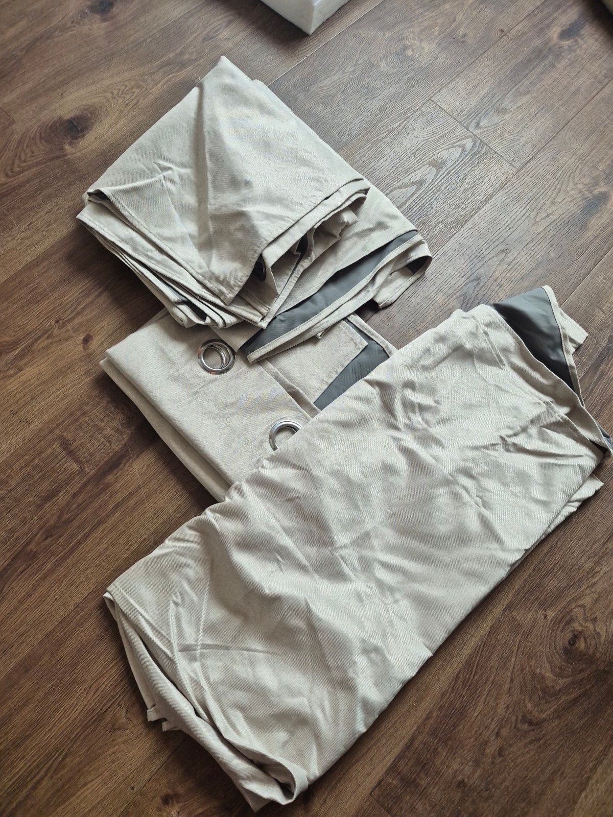 Nieuwe gordijnen - 4 stuks 140x260 cm -, Met ringen, Overige merken, Beige, Nieuw