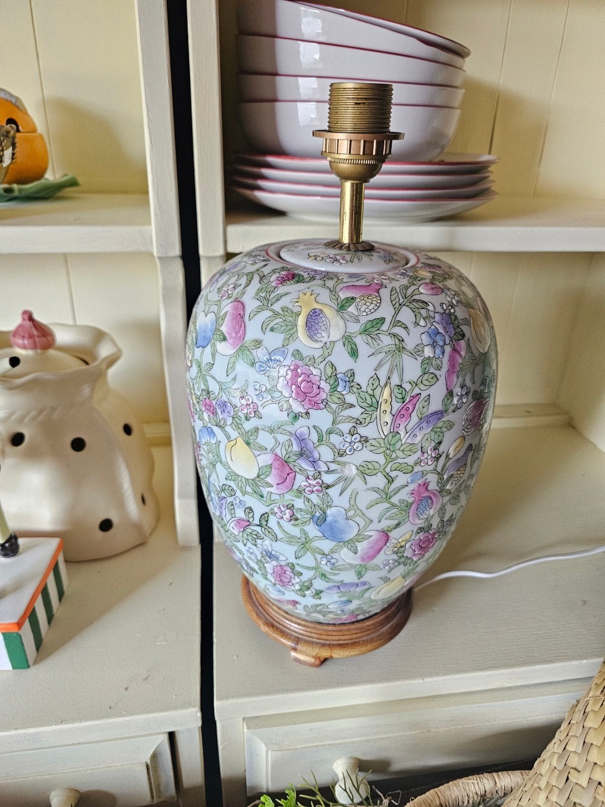 Vintage Chinese Porseleinen Tafellamp, Ophalen