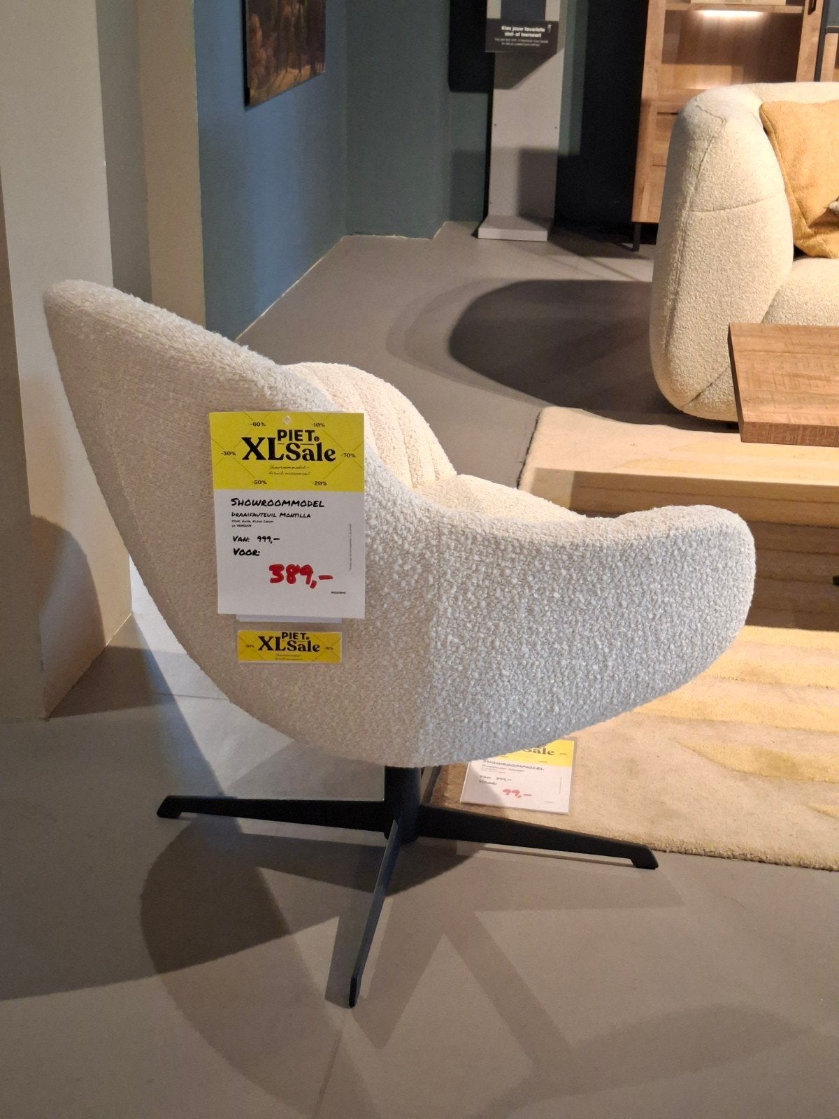 Showroommodel Draaifauteuil Monilla, Ophalen, Nieuw, Stof