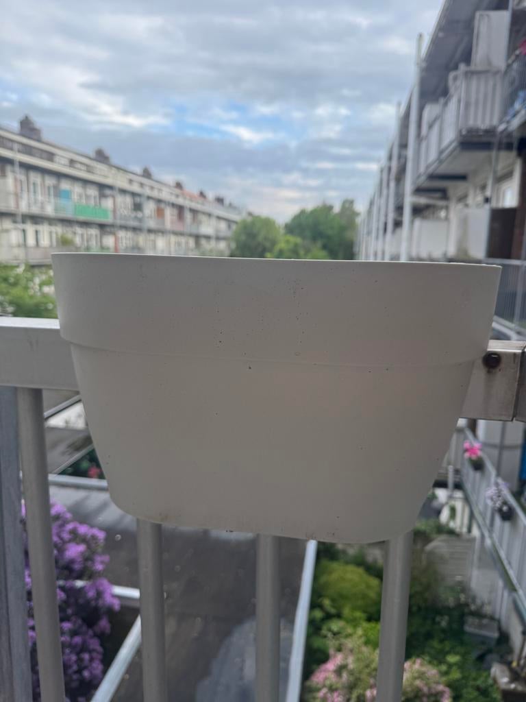 Elho Balkon Bloembak Wit - Gebruikt, Kunststof, Minder dan 30 cm, Balkon, Ophalen of Verzenden