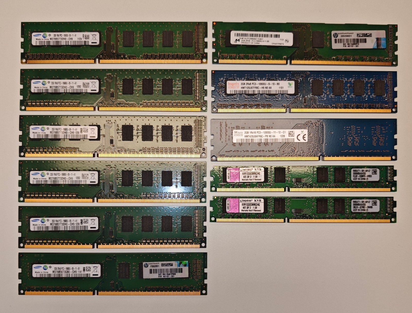 11x 2GB DDR3 desktop RAM geheugens, Ophalen of Verzenden, DDR3, Desktop