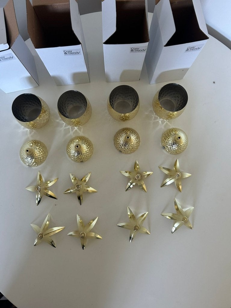 Ananas Beker Goud Cosy&Trendy - Set van 4, Ophalen of Verzenden, Nieuw, Overige stijlen, Glas of Glazen