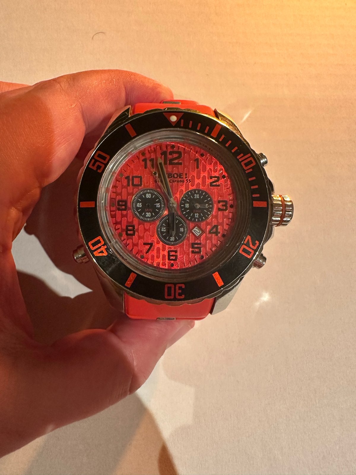 2x Kyboe! Horloge - Rood en Wit, Overige merken, Gebruikt, Staal, Polshorloge