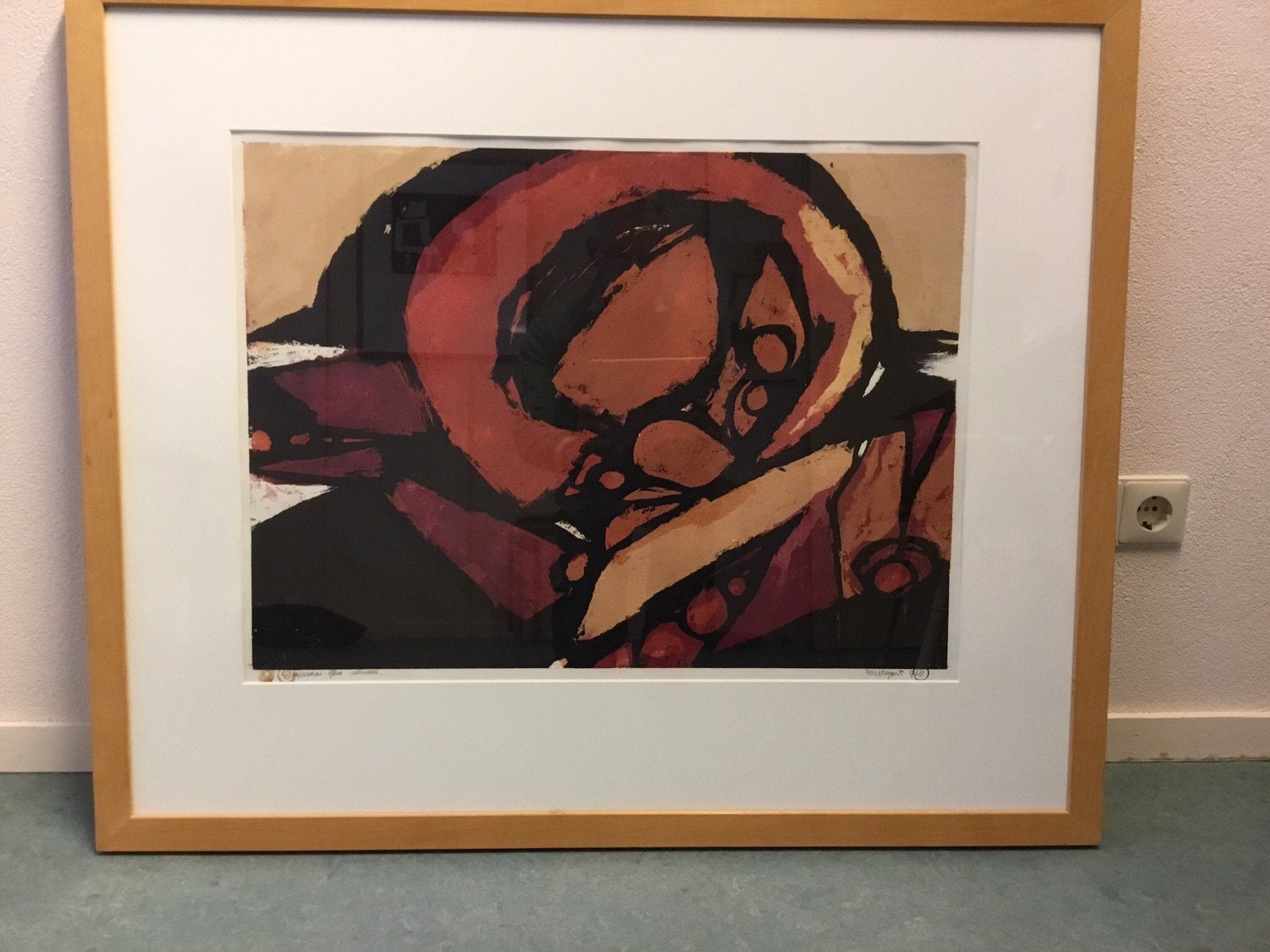 Fon klement, Antiek en Kunst, Met glas, Ophalen, Abstract, Linosnede