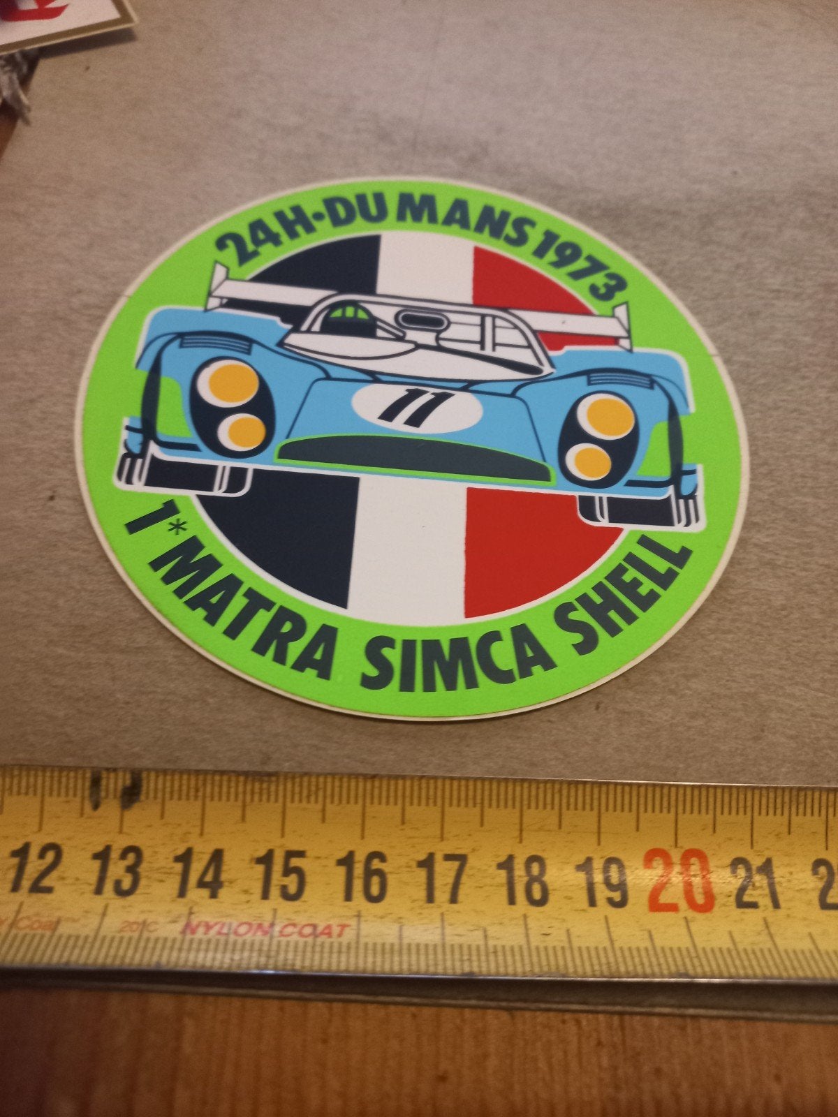 Vintage 24H Du Mans 1973 Matra Simca Shell Sticker, Ophalen of Verzenden, Zo goed als nieuw