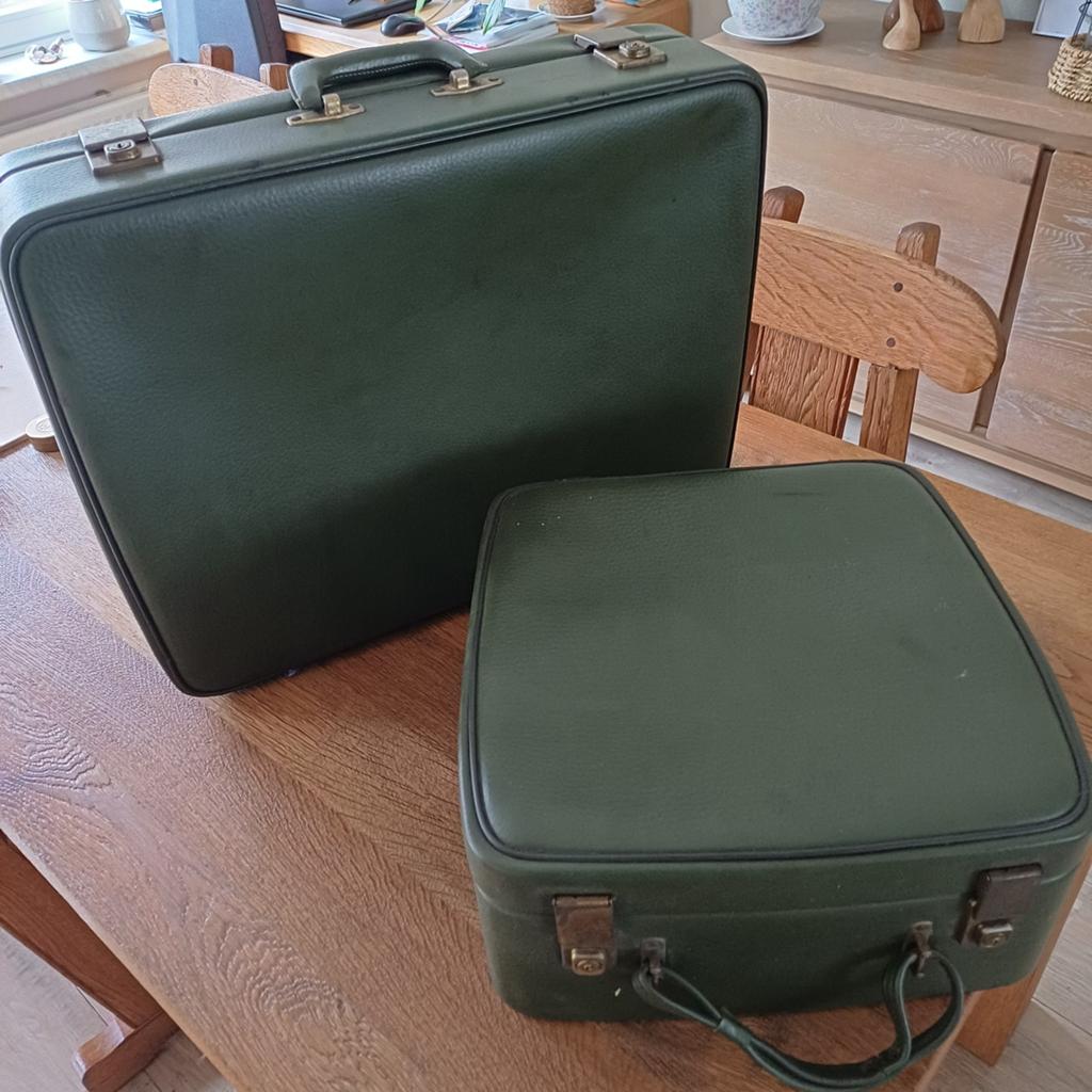 Vintage leren koffers decoratief  goede staat, Sieraden, Tassen en Uiterlijk, Koffers, Ophalen, Zo goed als nieuw, Leer, 70 cm of meer