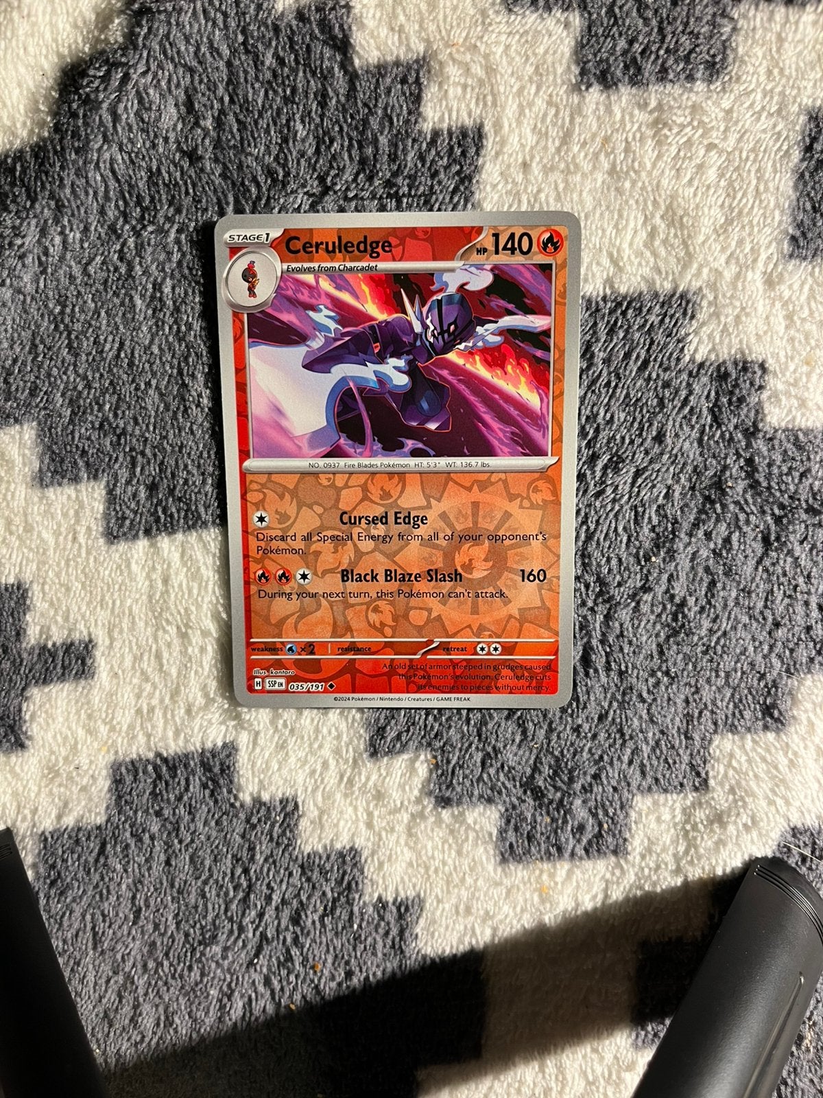 Holo Pokémon kaart Ceruledge 035/191 - Goede staat, Ophalen of Verzenden, Gebruikt, Losse kaart, Foil