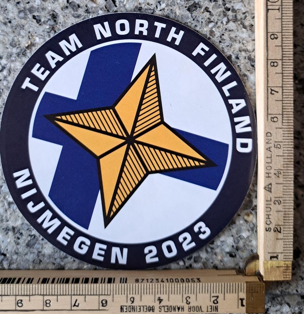 Sticker Nijmegense vierdaagse Nijmegen team North Finland 23, Verzamelen, Stickers, Zo goed als nieuw, Ophalen of Verzenden