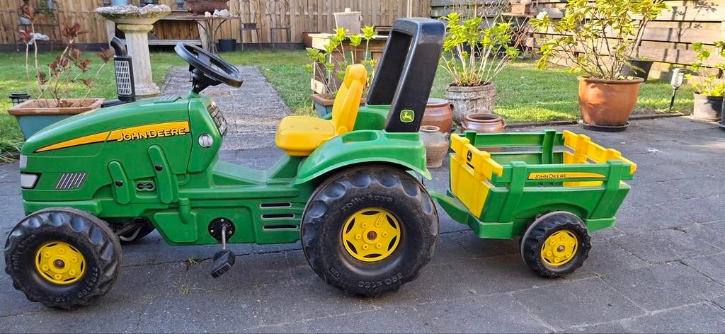 GROTE JOHN DEERE SPEELGOED TRACTOR MET KAR, Ophalen, Gebruikt, Overige merken