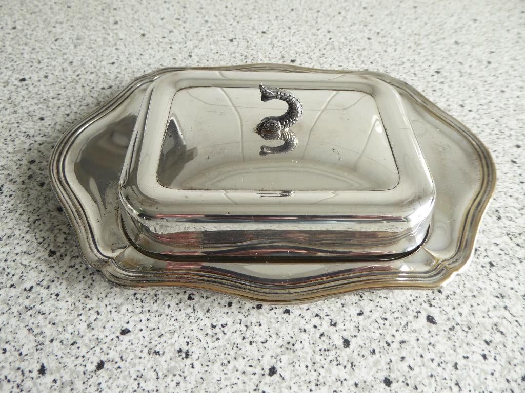 vintage verzilverde botervloot, Antiek en Kunst, Ophalen