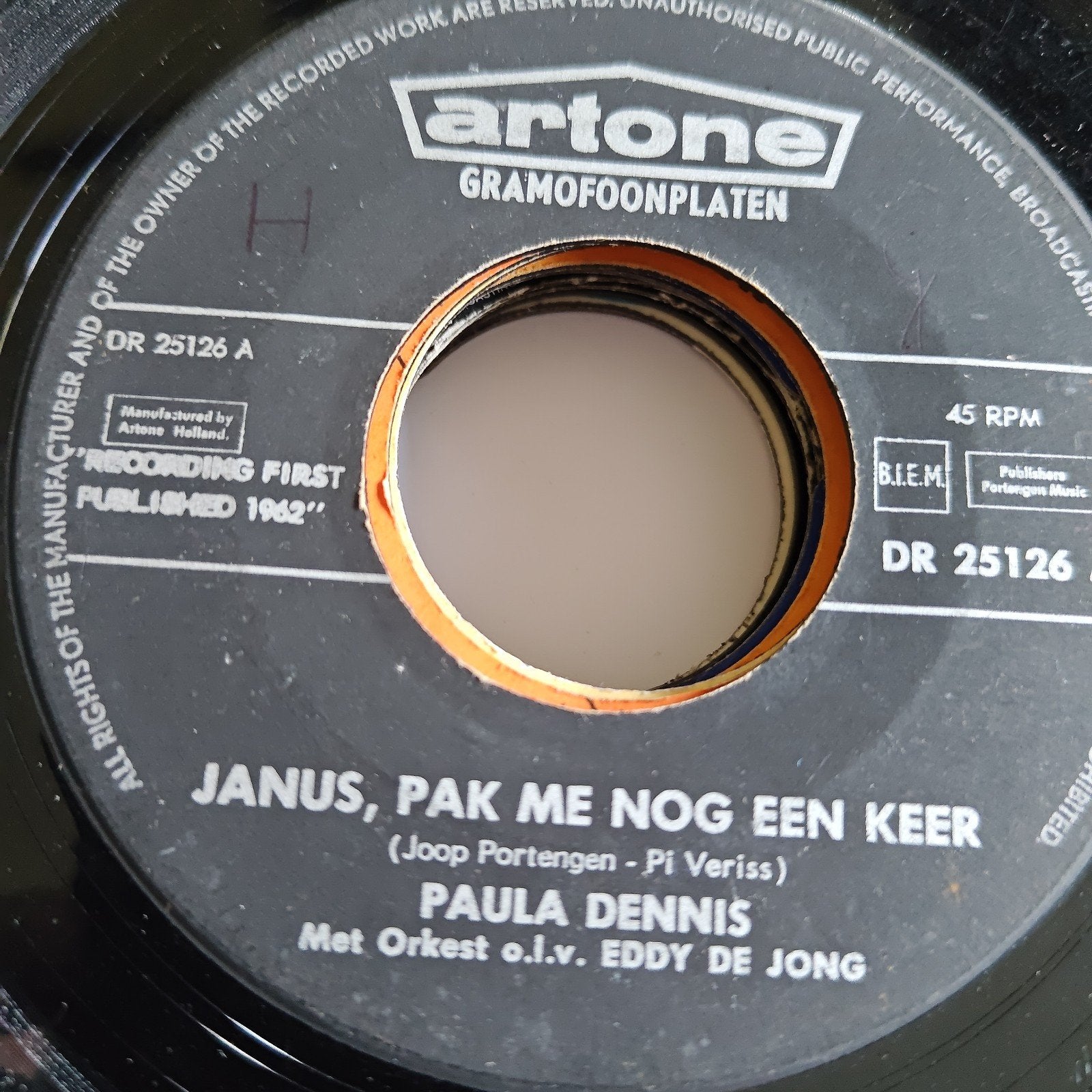 Paula Dennis - Janus, Pak Me Nog Een Keer (1962) 45 RPM, Gebruikt, 7 inch, Ophalen of Verzenden, EP