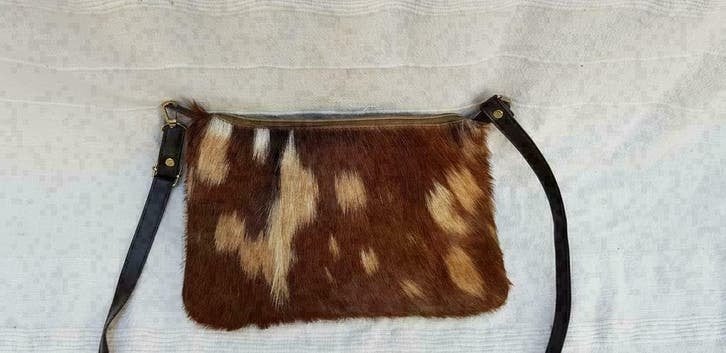E624 KOEIENVACHT leder damestas zeer fraai, Ophalen of Verzenden, -, -, -