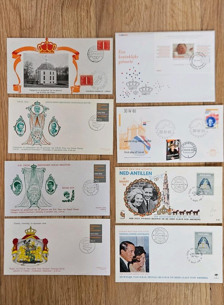 Koningshuis Nederland enveloppen divers, Verzenden, Gebruikt, Nederland