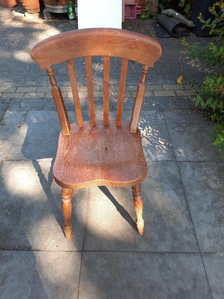 Grenen eettafel stoelen, Huis en Inrichting, Stoelen, Ophalen, Gebruikt, Grenen vintage, Bruin