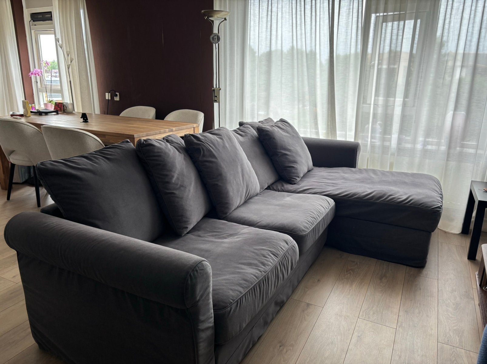 IKEA Grönlid slaapbank - Grijs, 2-zits, Modern met een rustige Scandinavische uitstraling, Tweepersoons, Ophalen of Verzenden