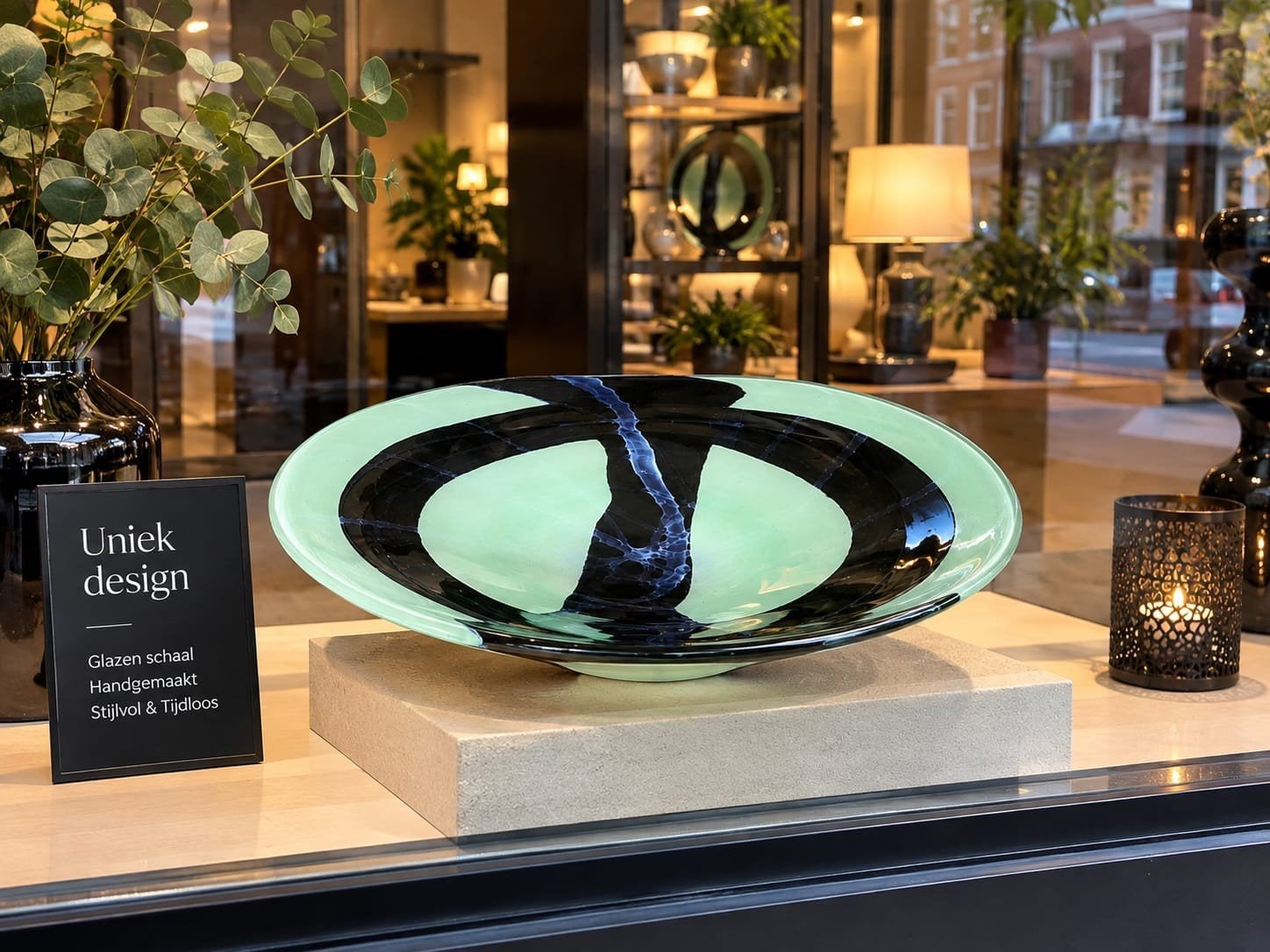 Design schaal, Schaal, Ophalen of Verzenden, Handgemaakt, Glas