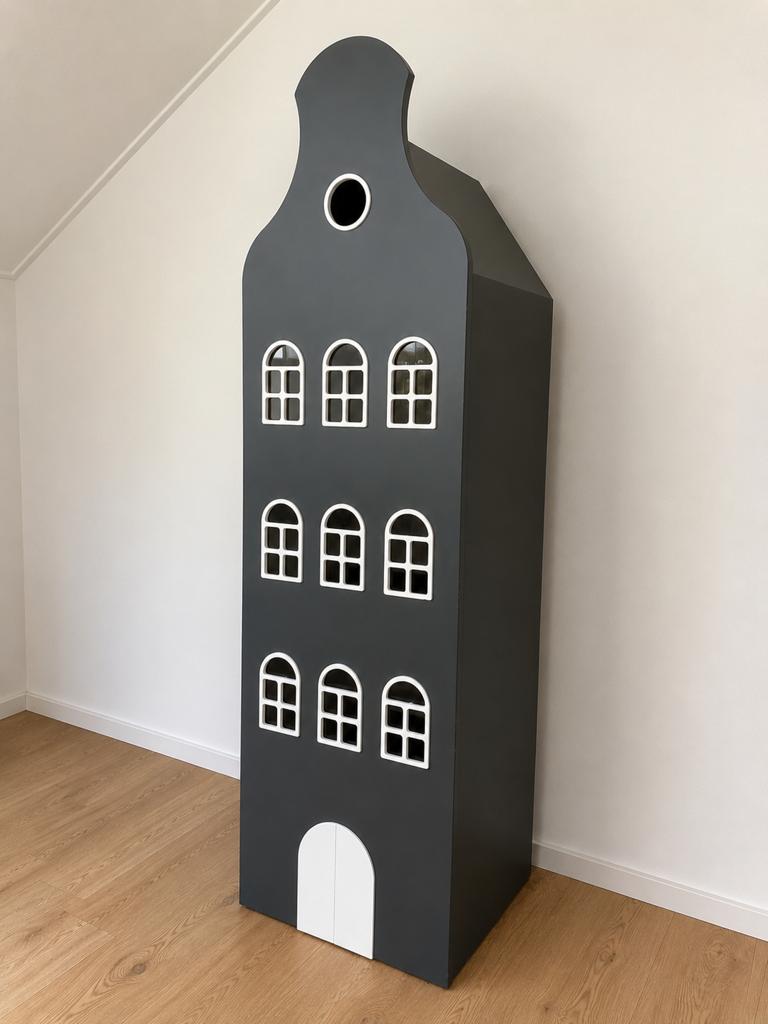This is Dutch Amsterdam grachtenpand kast - Gebruikt, Gebruikt, 105 cm of meer, Ophalen of Verzenden, Minder dan 50 cm