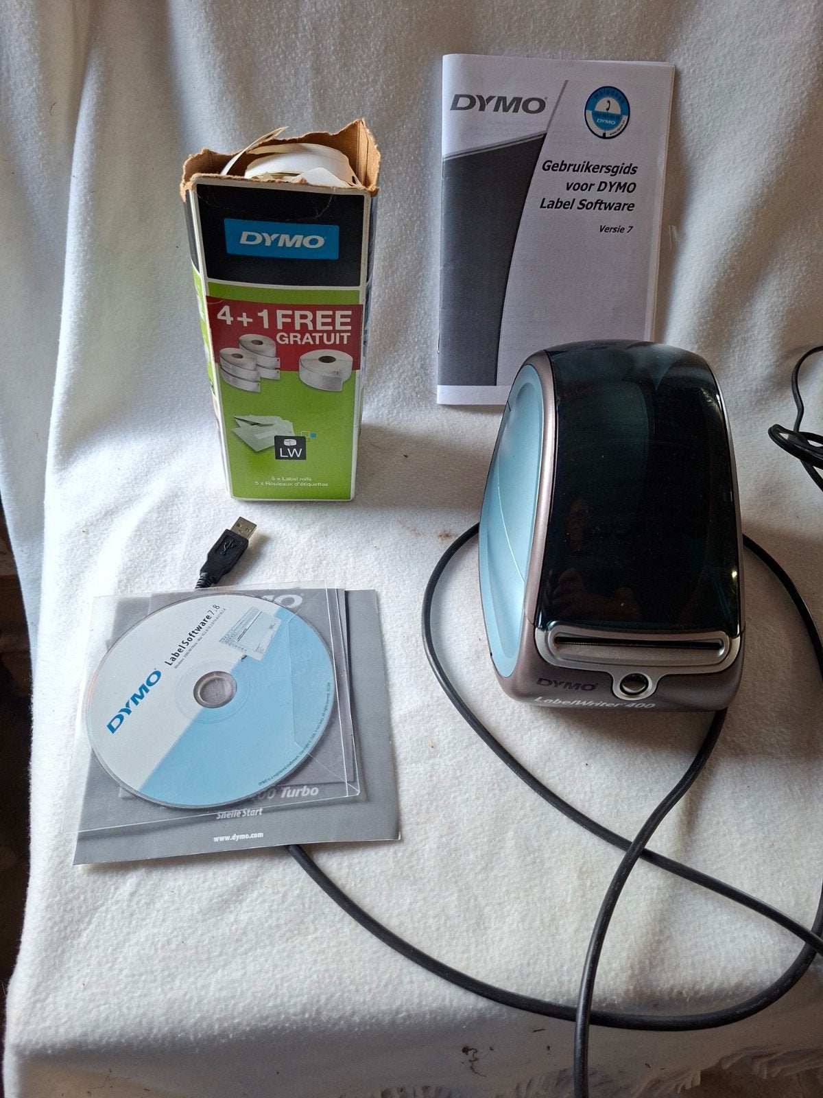 Dymo LabelWriter 400 labelprinter met software en labels, Computers en Software, Labelprinters, Ophalen of Verzenden, Gebruikt