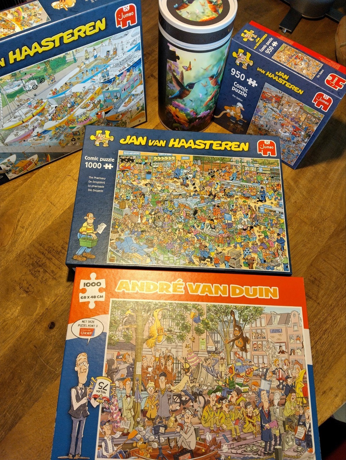 5 puzzels in één koop, Verzenden, 500 t/m 1500 stukjes, Zo goed als nieuw, Legpuzzel
