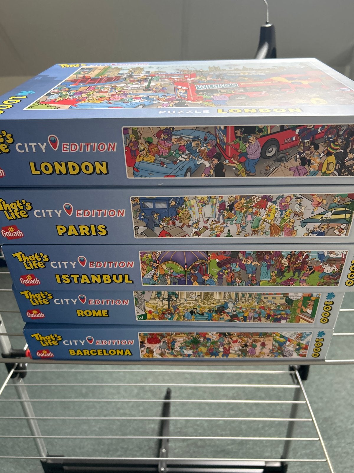 5 legpuzzels van 1000 stukjes - City Edition, Hobby en Vrije tijd, Ophalen, 500 t/m 1500 stukjes, Gebruikt, Legpuzzel