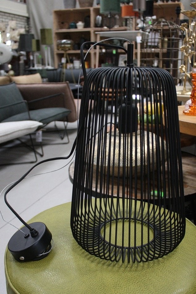 2 x hippe zwarte hanglamp draadlamp Rilanu Light & Living, Ophalen of Verzenden, Zo goed als nieuw, Metaal