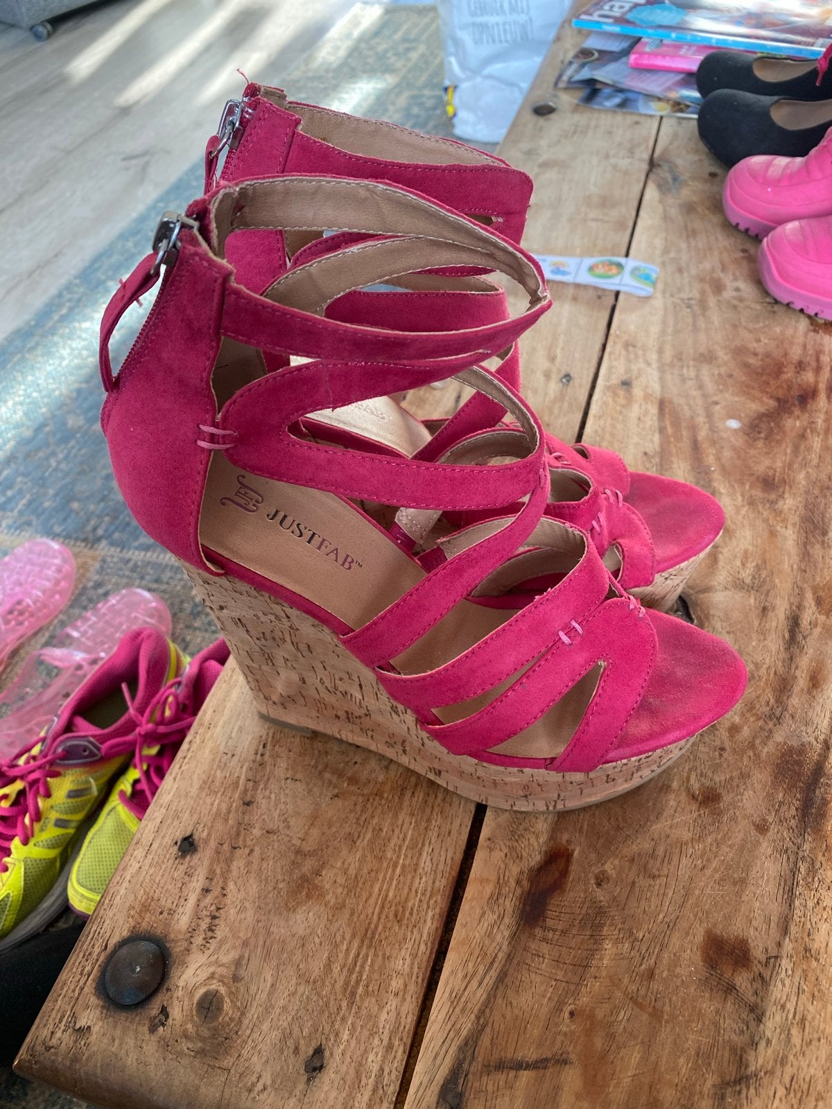 JustFab roze sleehakken maat 37, Kleding | Dames, Ophalen of Verzenden, Gedragen, Roze, Schoenen met hoge hakken