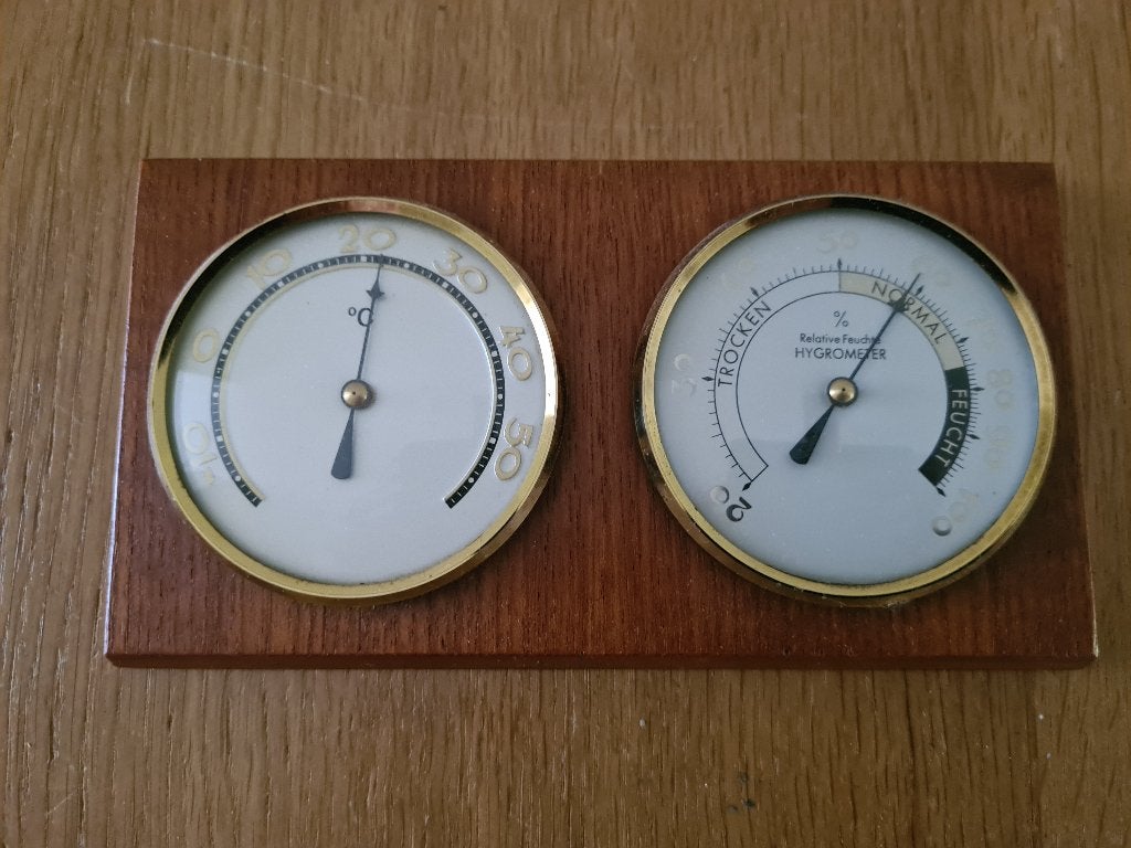 Barometer-weerstation (2 klokjes) - retro - vintage, Ophalen of Verzenden, Zo goed als nieuw, Barometer