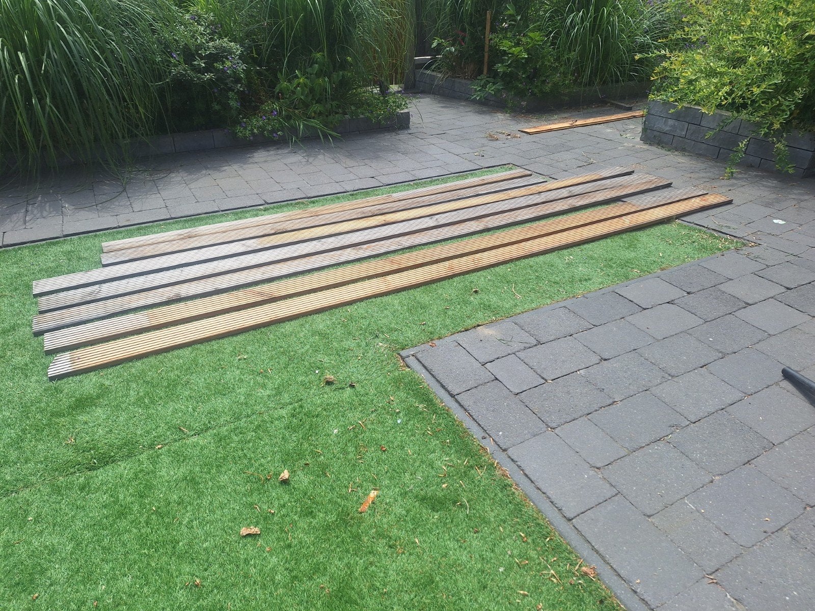 5 Douglas houten vlonder balken., Ophalen, Nieuw, 250 cm of meer, Planken