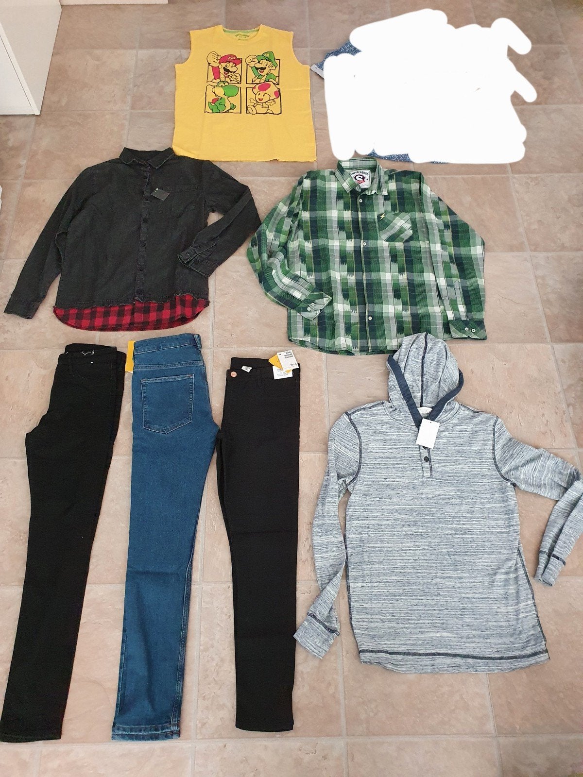 jongens kleding pakket: shirts, broeken hoodie maat 158/164, Ophalen of Verzenden, Nieuw, Maat 158