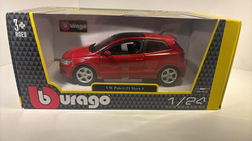 Volkswagen polo gti mark 5 Bburago 1.24, Ophalen of Verzenden, Bburago, A, A