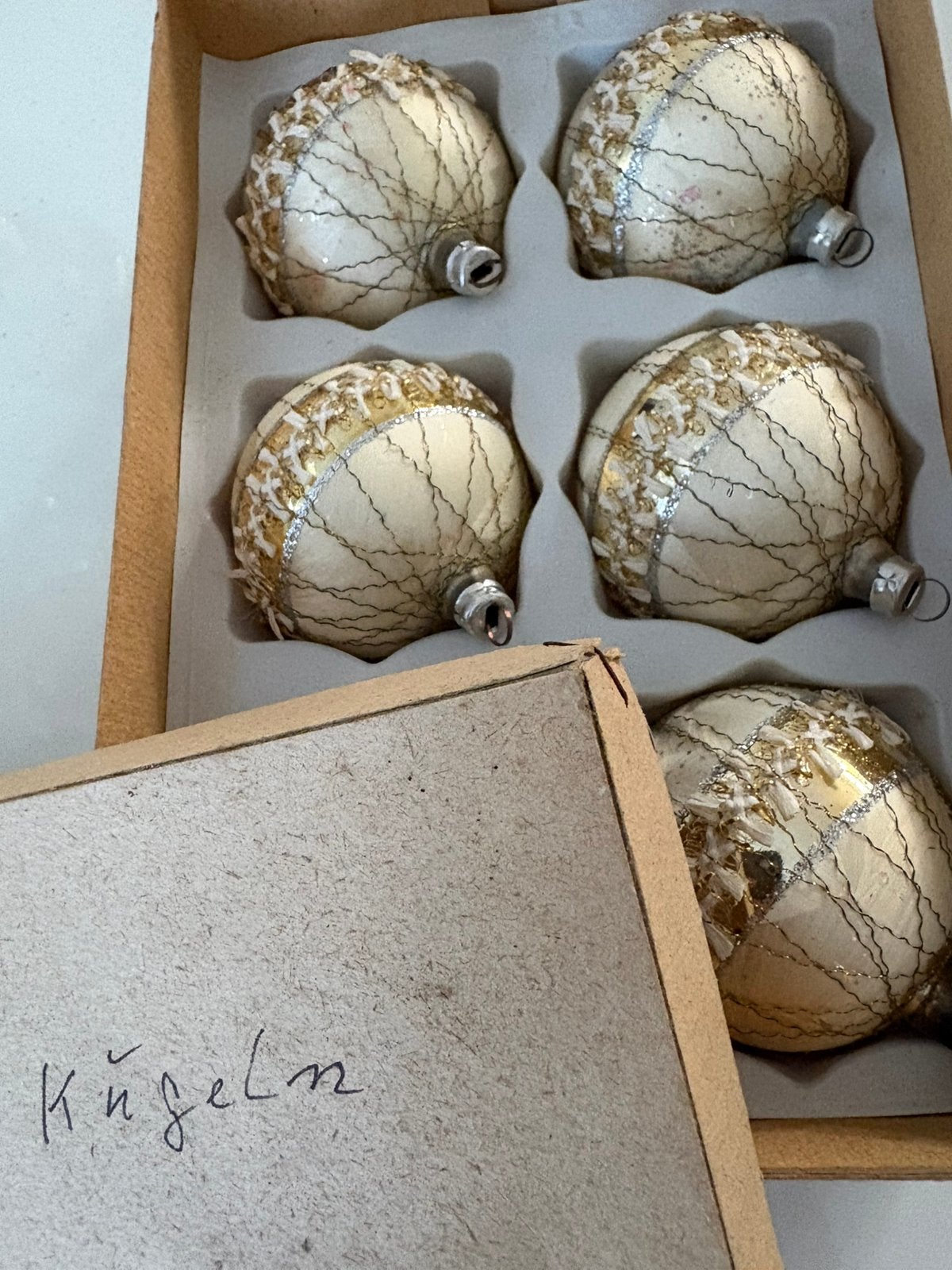 Oude kerstballen met leonisch draad, Ophalen, Gebruikt