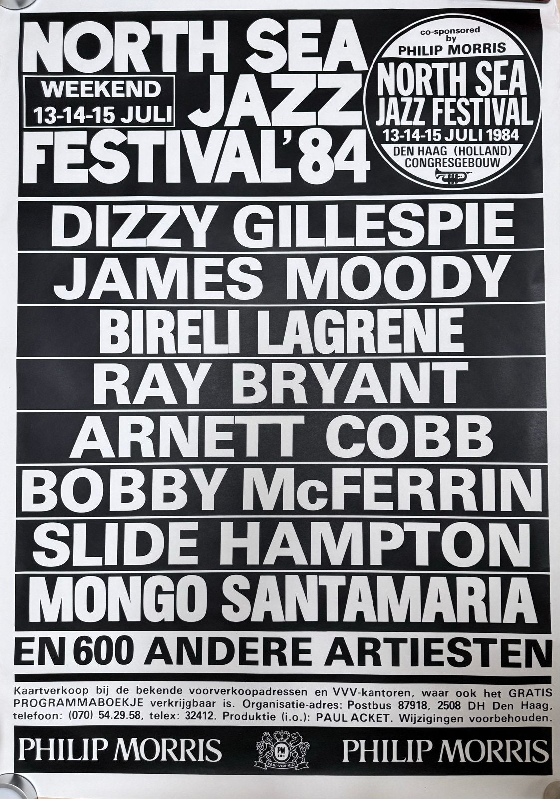 North Sea Jazz Festival 1984 Poster - Collectors Item, Gebruikt, Ophalen of Verzenden, Foto of Poster, 75 – 100