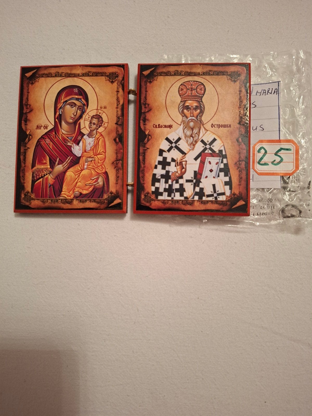 2 religieuze iconen: Maria met Kind en Heilige Basili, Ophalen of Verzenden