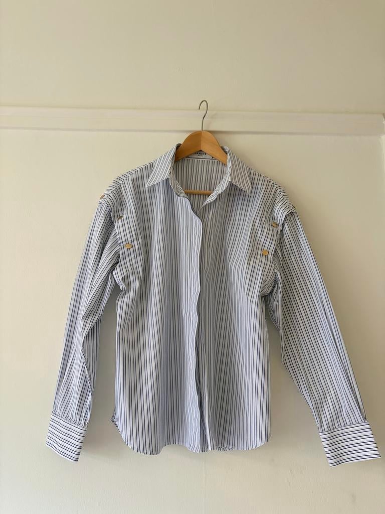 Janice | Blouse met gouden knopen | Maat 40, Verzenden, Nieuw, Maat 38/40 (M), Wit