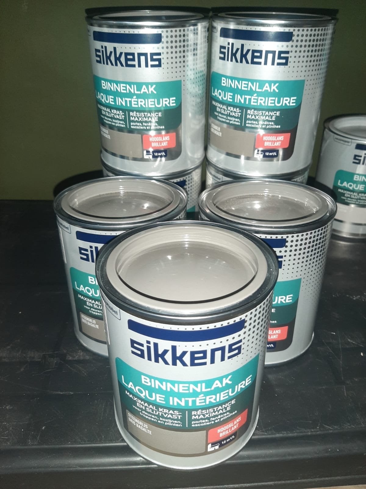 Sikkens Binnenlak Hoogglans - Steengrijs (Meerdere Blikken), Ophalen, Nieuw, Overige typen