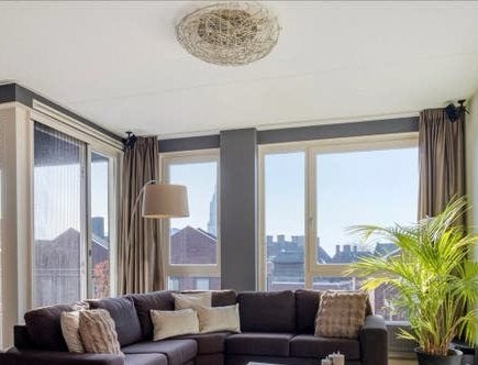 Staande lamp met boog, Huis en Inrichting, Lampen | Vloerlampen, Ophalen, E27 (groot), 150 tot 200 cm, Textiel