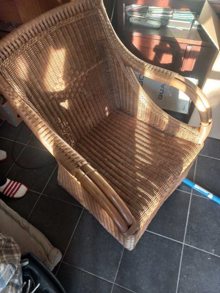 Rieten fautuil, Ophalen, Minder dan 50 cm, Gebruikt, Minder dan 75 cm