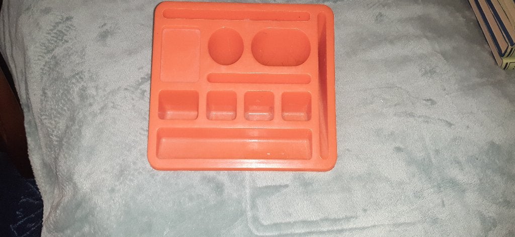 Vintage oranje buro Organizer/ Pennenbak Space Age, Ophalen of Verzenden, Gebruikt