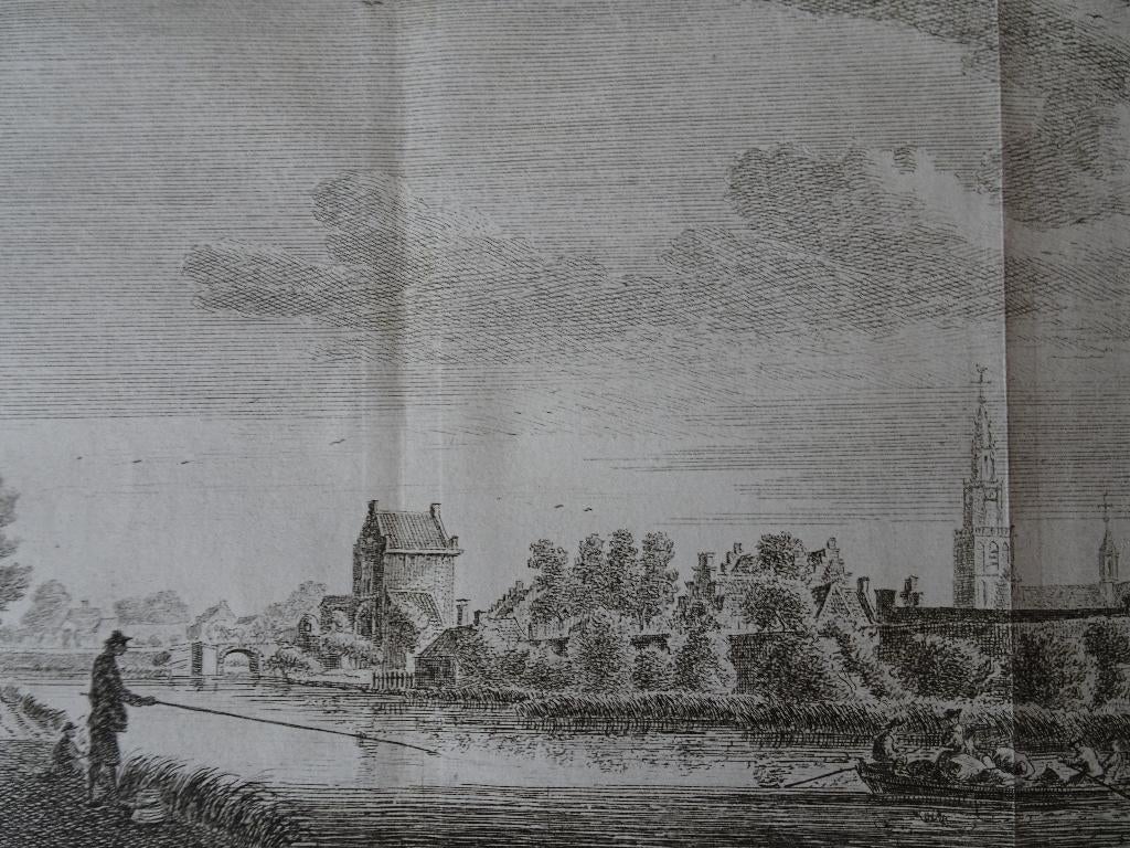 Gravure Stad Montfoort Willeskopperpoort, Spilman 1772, Verzenden, Stadsgezicht, Gravure, 1700 - 1799