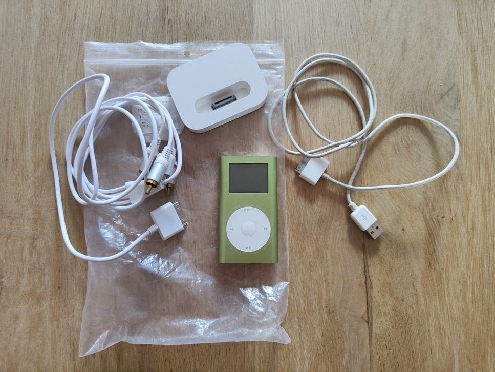 Apple iPod Mini 6GB Groen met Dock en Kabels, Gebruikt, Mini, Ophalen of Verzenden, 2 tot 10 GB