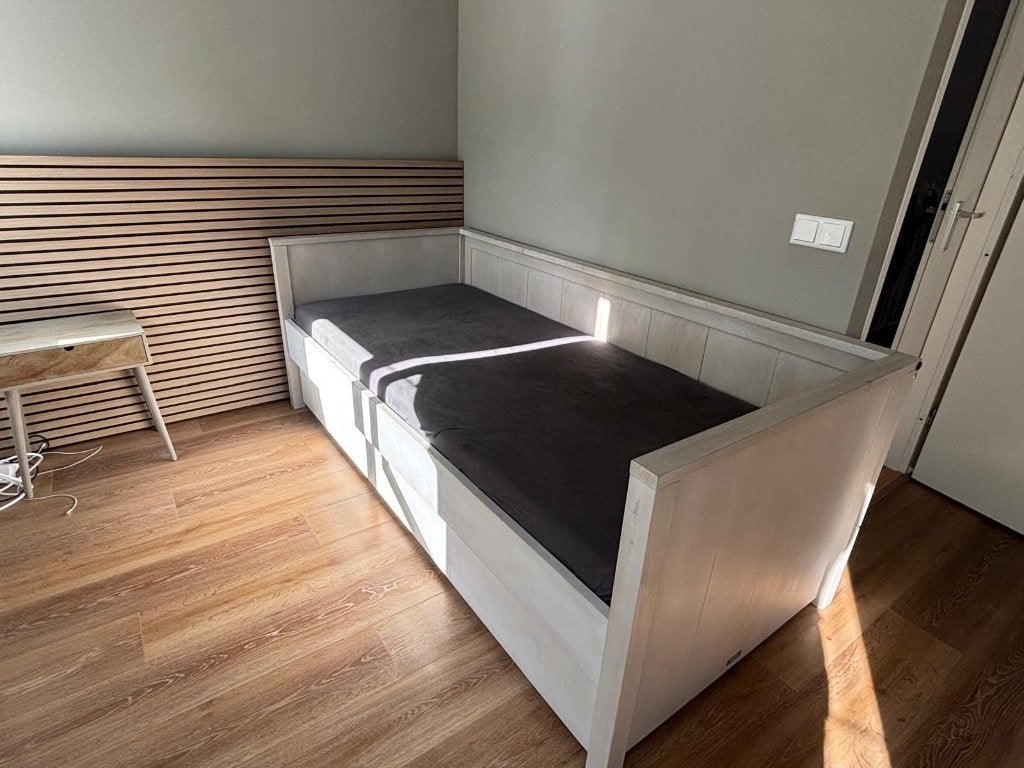 Bopita bed 90 x 200 (grijs), Ophalen, Gebruikt, 180 cm of meer, 85 tot 100 cm