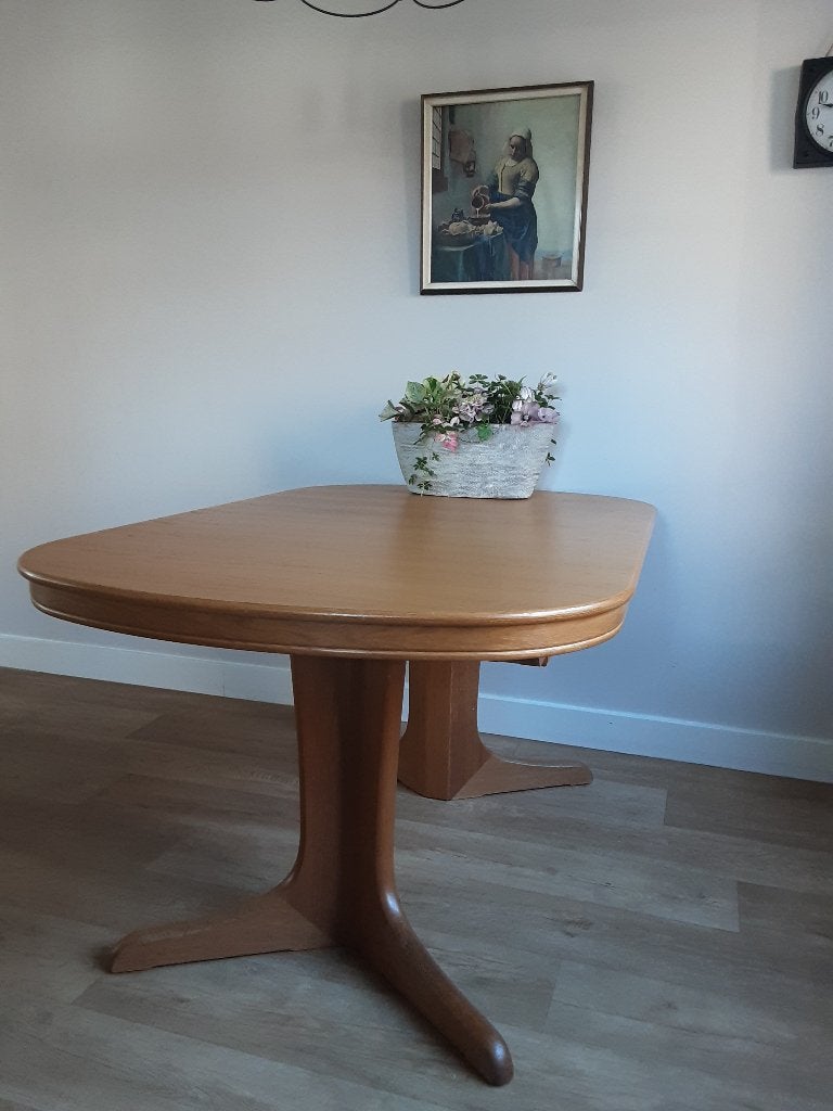 Uitschuifbare eettafel eiken, Ophalen, Gebruikt, Eikenhout, 200 cm of meer